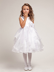 Organza ruffles flower girl dress