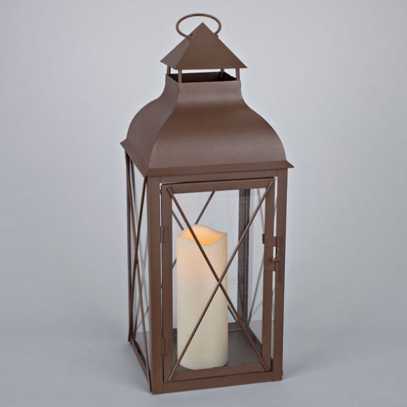Looks like Metal Lanterns wedding centerpiece diy lantern brown candle 