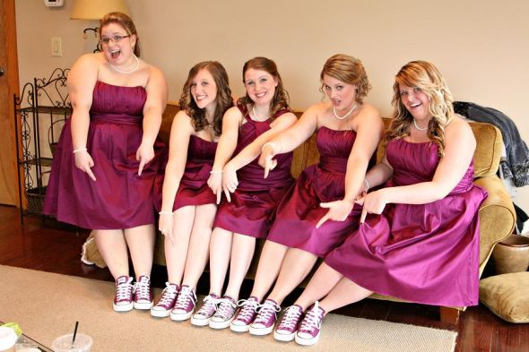 bridesmaids wearing converse