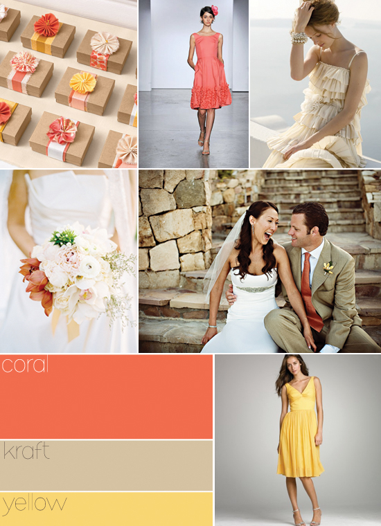 We're having coral and yellow What are your color schemes wedding 