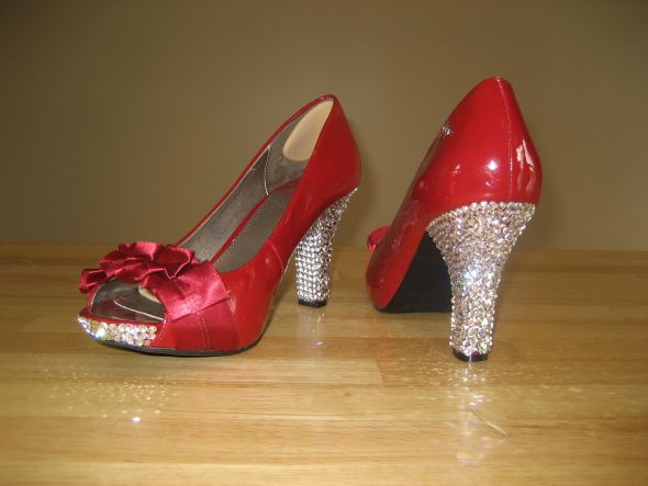 My DIY bling wedding shoes wedding red Picture 1400