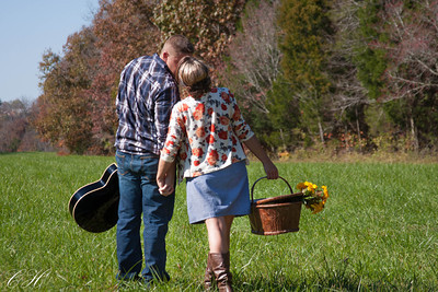 Vintage/Overalls Engagement Session :  wedding bandana country creek engagement fall guitar overalls pictures ring tree vintage IMG 4486 S