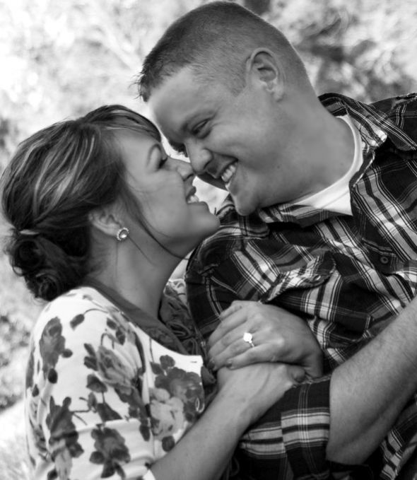 Vintage/Overalls Engagement Session :  wedding bandana country creek engagement fall guitar overalls pictures ring tree vintage IMG 4528 XL
