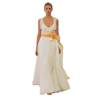 My Dresses Came! Help me Choose- Pic Heavy :  wedding dress wedding beach satin sash orange shoe 002 Primary