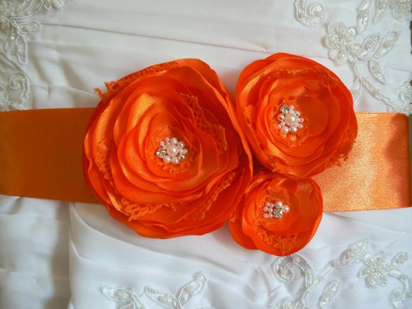 My Dresses Came! Help me Choose- Pic Heavy :  wedding dress wedding beach satin sash orange shoe Il Fullxfull.275225598