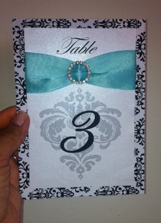  table number invitations wedding teal black white silver invitations 