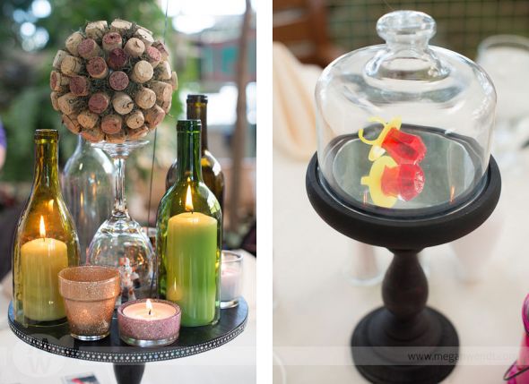 Wine & Wookie theme centerpieces