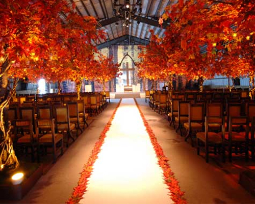 fall wedding aisle decor