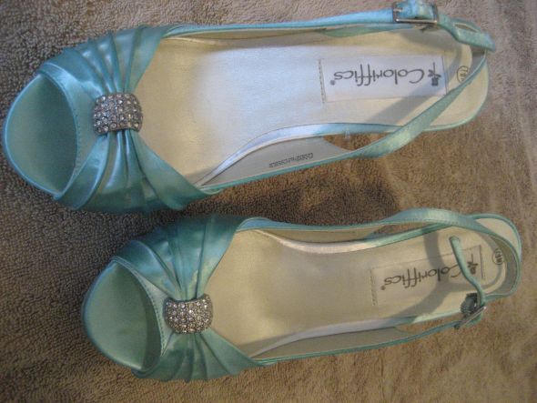 TIFFANY BLUE SHOES SIZE 75 wedding shoes tiffany blue bling teal G 