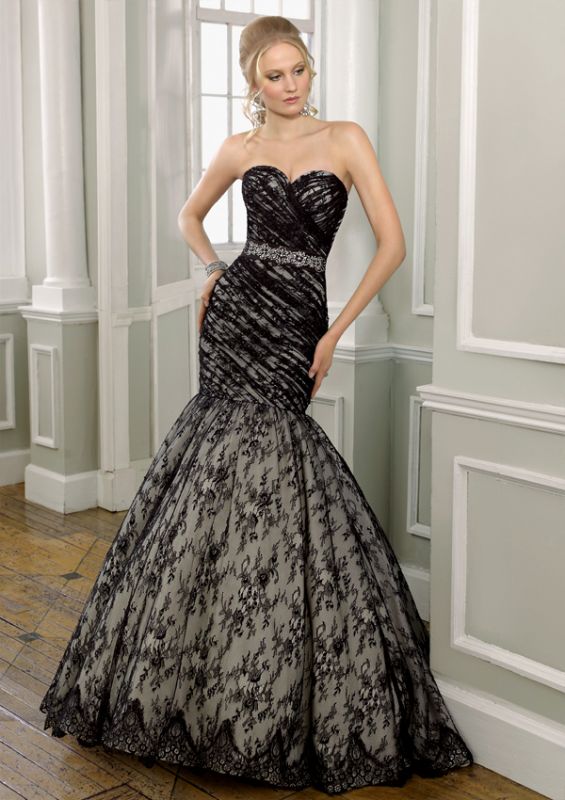 knee length dresses for ladies Mermaid Spaghetti Straps Deep V Neck Wedding Dress With Chanpel Train, MW516 main image 1