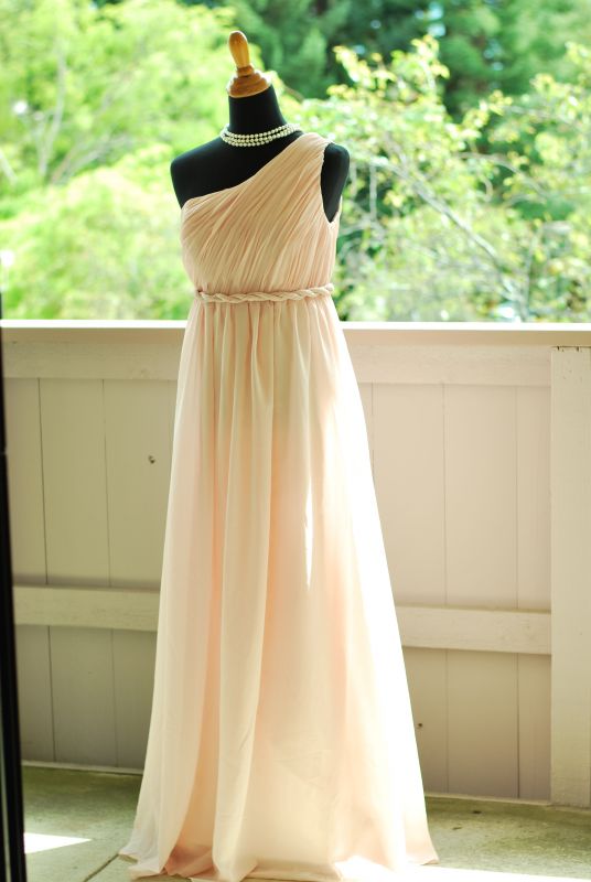 my Grecian look Blush pink dress :  wedding bridesmaids ceremony dress pink 3