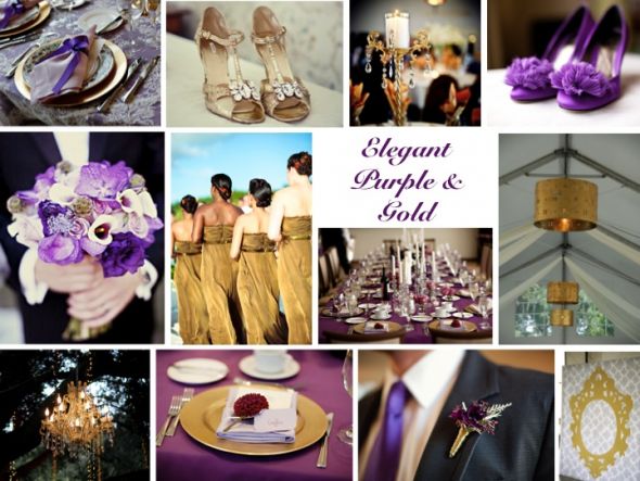 Winter Wedding wedding Purple And Gold Inspiration Board