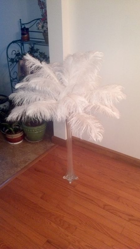 Presale Tall White Ostrich Feather Centerpieces wedding feather white 