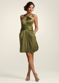 slim fit dress slacks Wedtrend Women Dark Green Bridesmaid Dress A Line V Neck Pleated Chiffon  Long Wedding Party Dress – WEDTREND main image 0