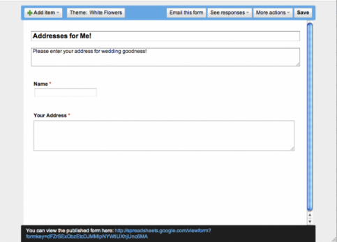 DIY Address Form :  wedding Screen Shot 2009 12 27 At 10.03.19 PM