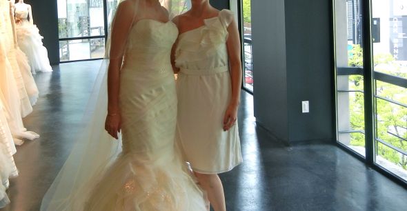 What BRIDESMAIDS dress goes with the Vera Wang 'Gemma' gown? :  wedding gemma bridesmaids what go with match dresses vera wang gowns DSCN0085