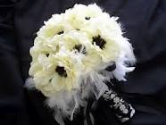 Bouquet Ideas...Teal : wedding flowers bouquet teal white black Anemones