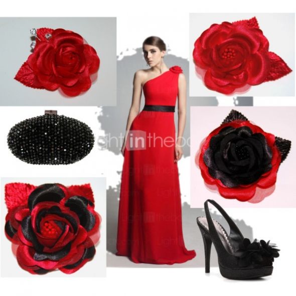 Ruby Red Black Rose Wedding Flowers Black Red Wedding Decor wedding rose 