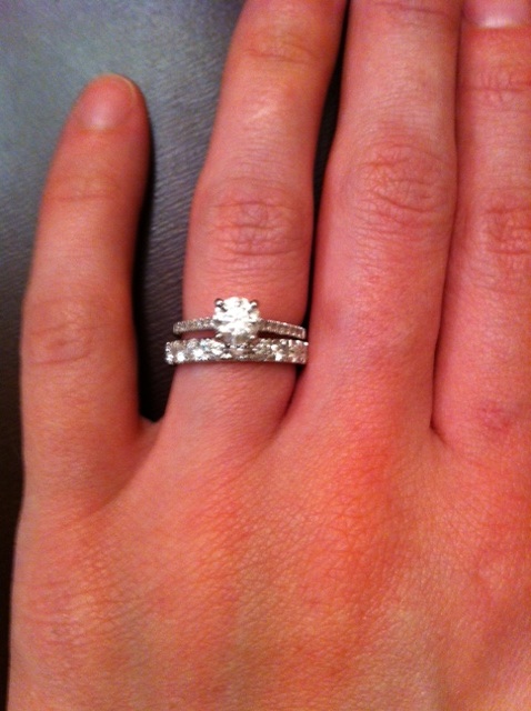 I love this wedding band and I love my engagement ring but I can't decide 