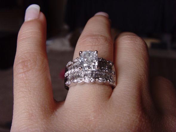 Wedding ring engagement ring position