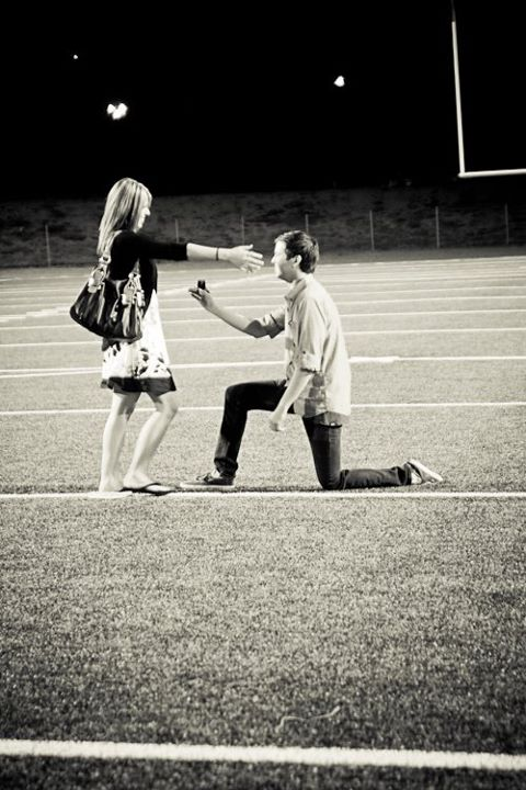 Our ACTUAL engagement - Not posed pics! :) Pic heavy :  wedding engagement football stadium ring IMG 1937
