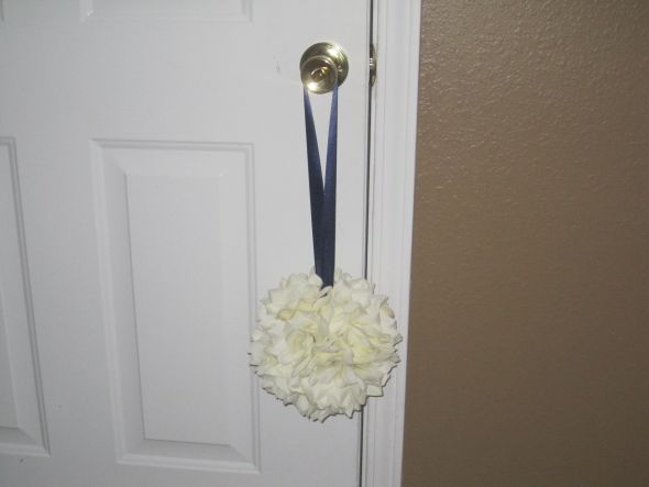 My DIY flower pomanders for church p