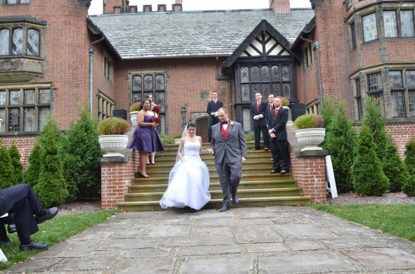 Our outdoor fall castle wedding! (Photo heavy) :  wedding autumn bridesmaids castle ceremony dress flowers inspiration makeup ohio outdoor purple red 108