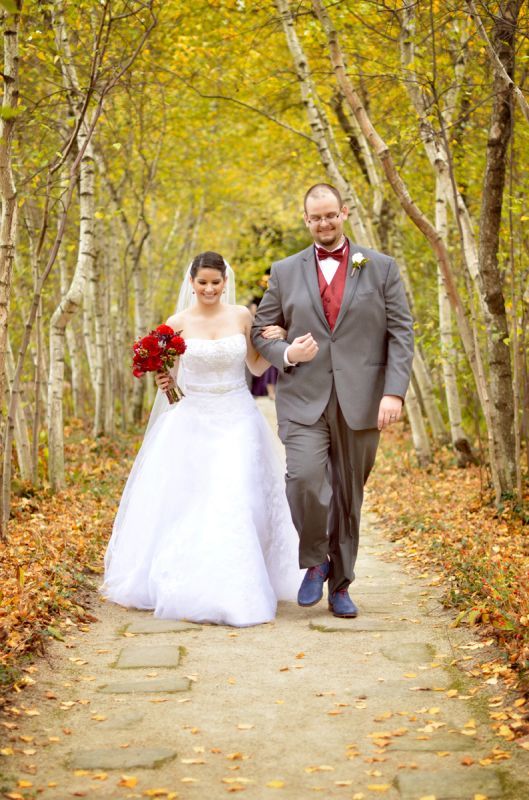 Our outdoor fall castle wedding! (Photo heavy) :  wedding autumn bridesmaids castle ceremony dress flowers inspiration makeup ohio outdoor purple red 111