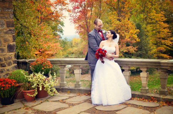 Our outdoor fall castle wedding! (Photo heavy) :  wedding autumn bridesmaids castle ceremony dress flowers inspiration makeup ohio outdoor purple red 118