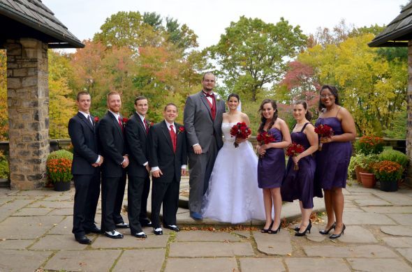 Our outdoor fall castle wedding! (Photo heavy) :  wedding autumn bridesmaids castle ceremony dress flowers inspiration makeup ohio outdoor purple red 126