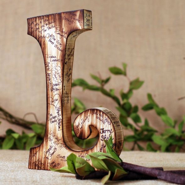 Want a Unique Guest Book :  wedding guest book Guest Book Letter Wood