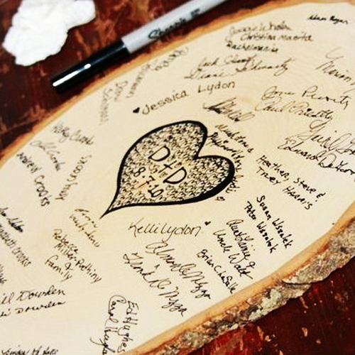 Want a Unique Guest Book :  wedding guest book Wood Slice