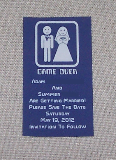 Game Over Save the Date DIY Magnet