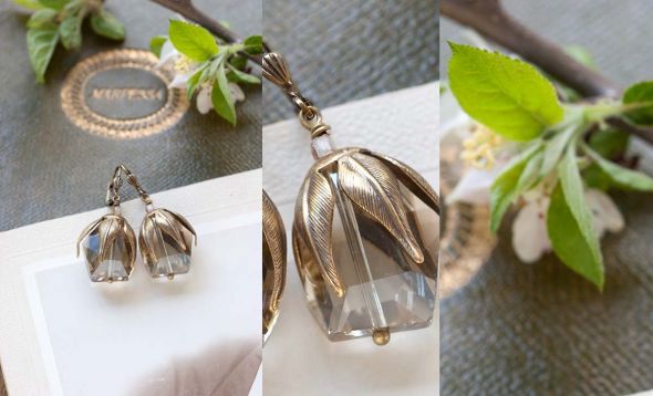 My Champagne Crystal Drop Earrings