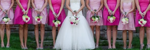 Bridesmaid Dresses Alternating Pinks