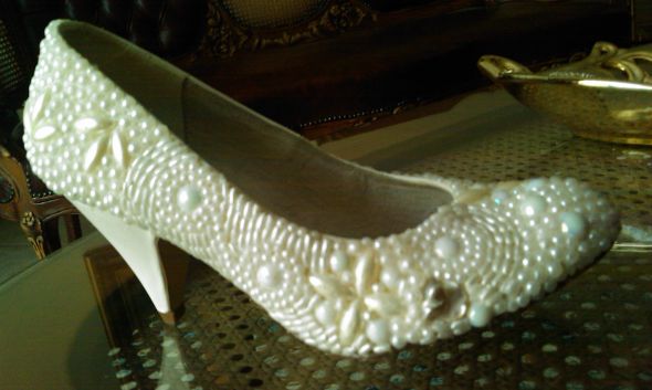 Pearl DIY wedding shoes