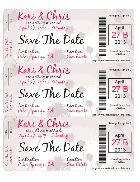 SAVE THE DATE - BOARDING PASS THEME