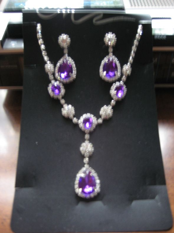 Purple & White Bridal Jewelry &a
