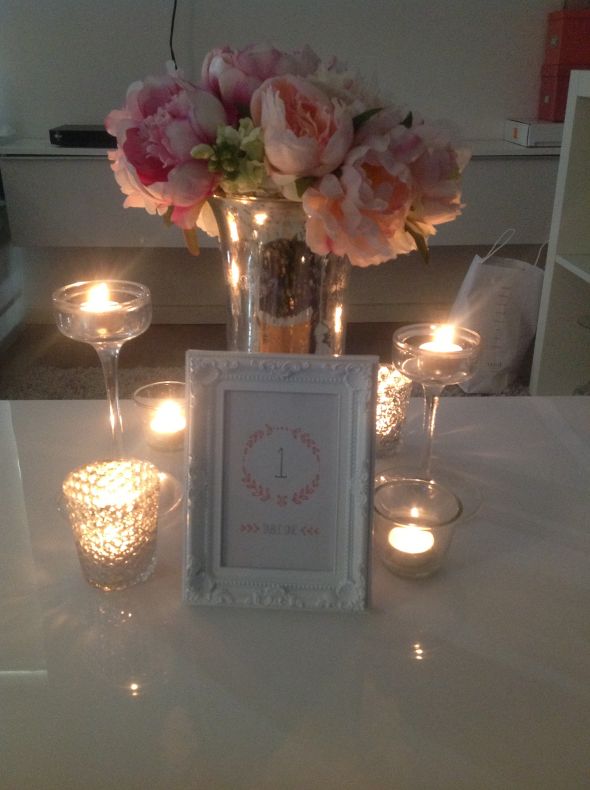 DIY Romantic mercury glass centerpie