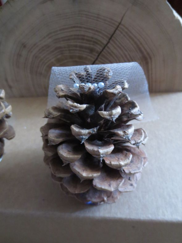 Pinecone Cake Topper :  wedding cake cake topper pinecones rustic IMG 3625