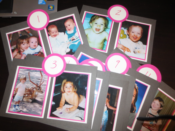 Baby picture table numbers