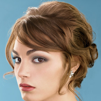 Short/Medium Length Hair & Veil :  wedding Hair