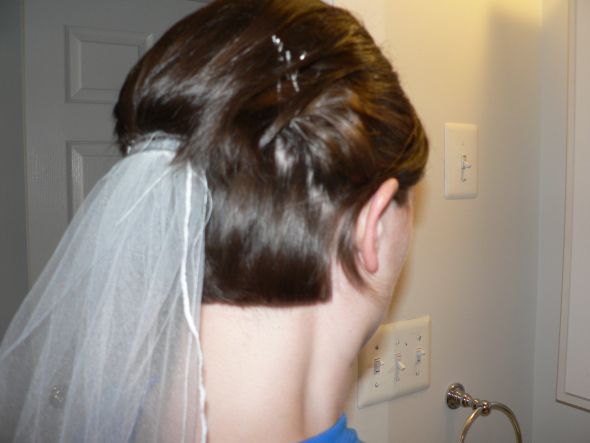 Short/Medium Length Hair & Veil : wedding Veil
