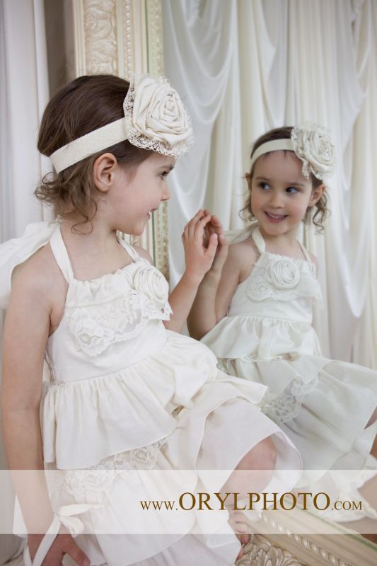 A shorter version of our flowergirl dress (handmade from etsy)