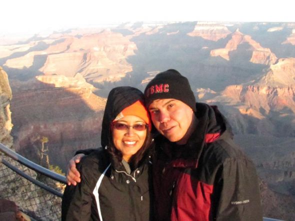 Texas to Albuquerque, Roswell, Las Vegas, & suprise proposal 11/14/11 :  wedding engagement friendship fun hiking love proposal ring sapphire trip Another Photo Of Us Grand Canyon