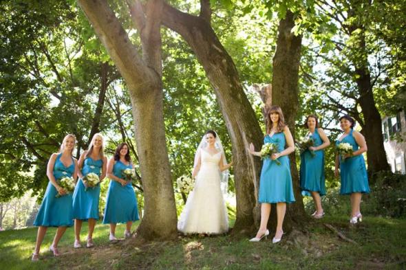Mrs Cupcake's Bridesmaids Alfred Sung style D328 in Teal wedding 08BCAN 