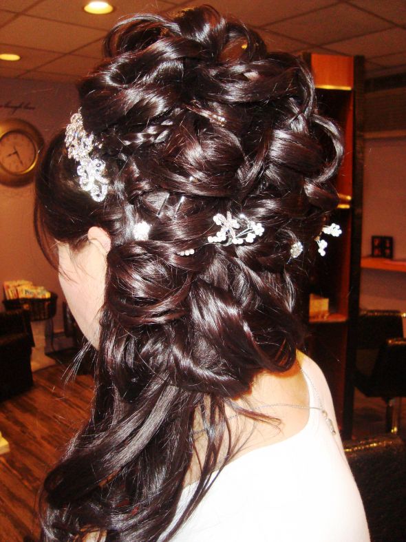 My wedding hair - ceremony then pin-