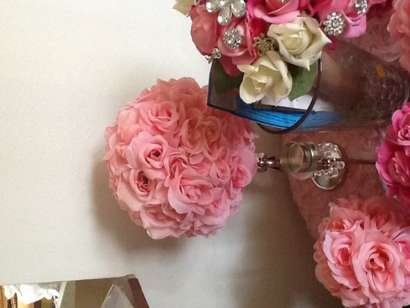 Pink centerpieces