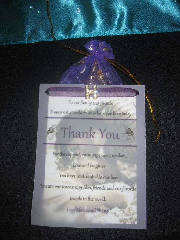 Our Favors for our guests (wine glass charms)