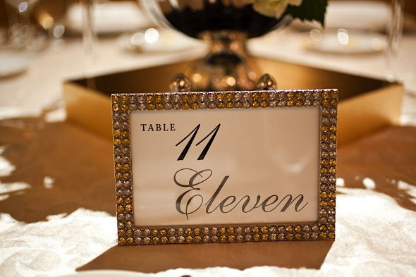 Table Number Markers these were picture frames my wedding planner found at 